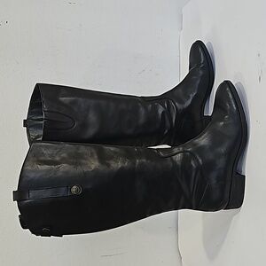 Sam Edelman Penny  Black Tall leather Boots Size 10W Back zipper closure